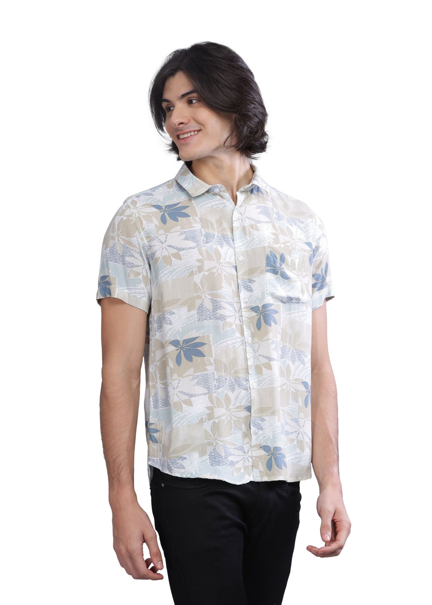 Olive Patch Printed Shirt - Tusok