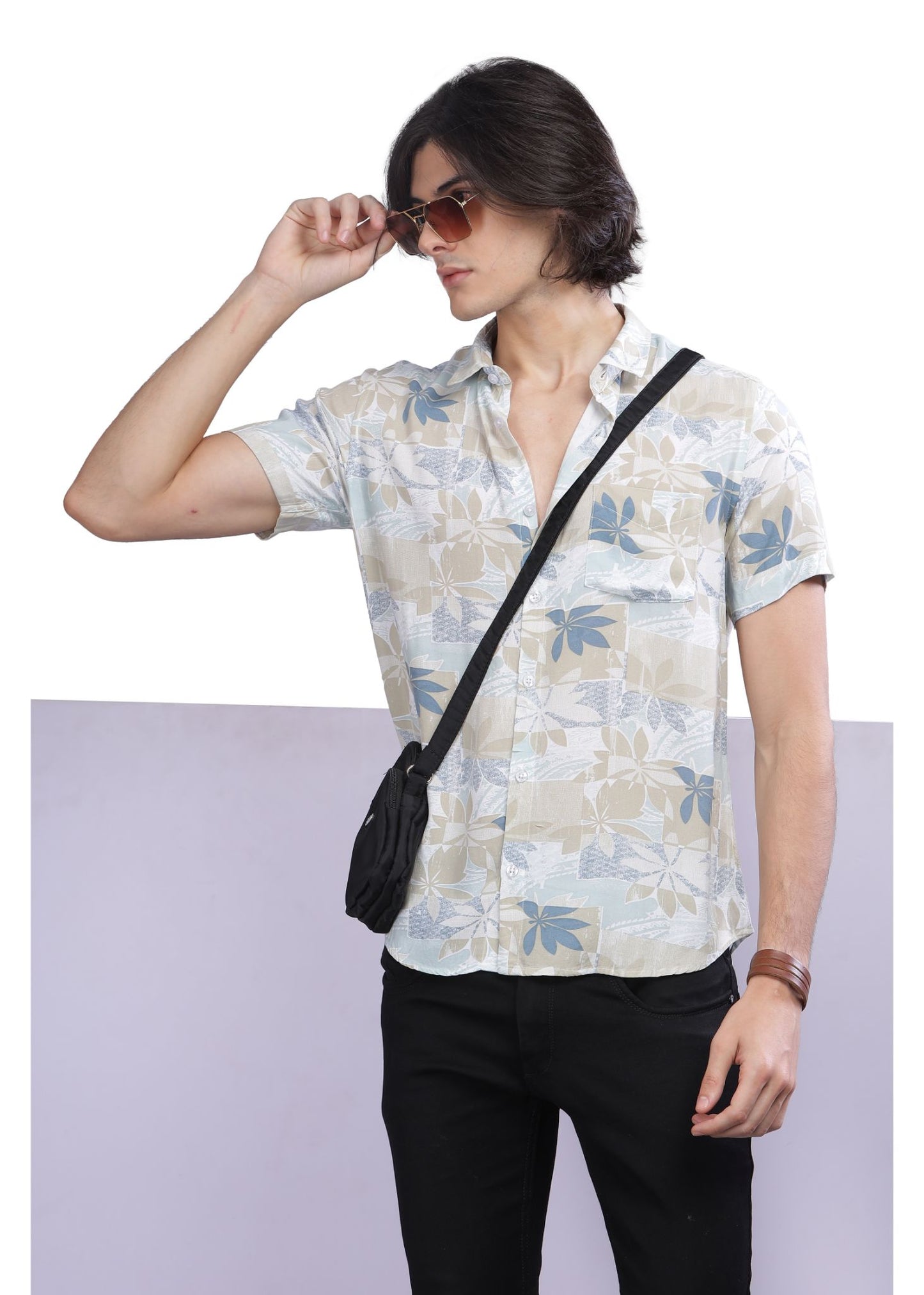 Olive Patch Printed Shirt - Tusok
