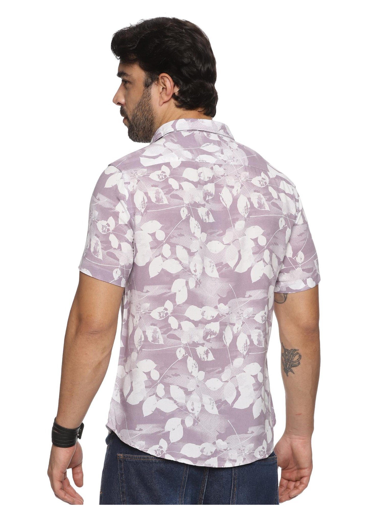 Purple Petal Mens Printed Shirt