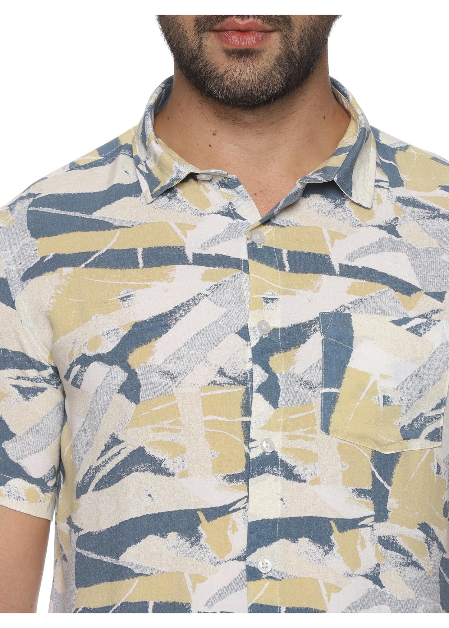 Yellow Thunder Mens Printed Shirt