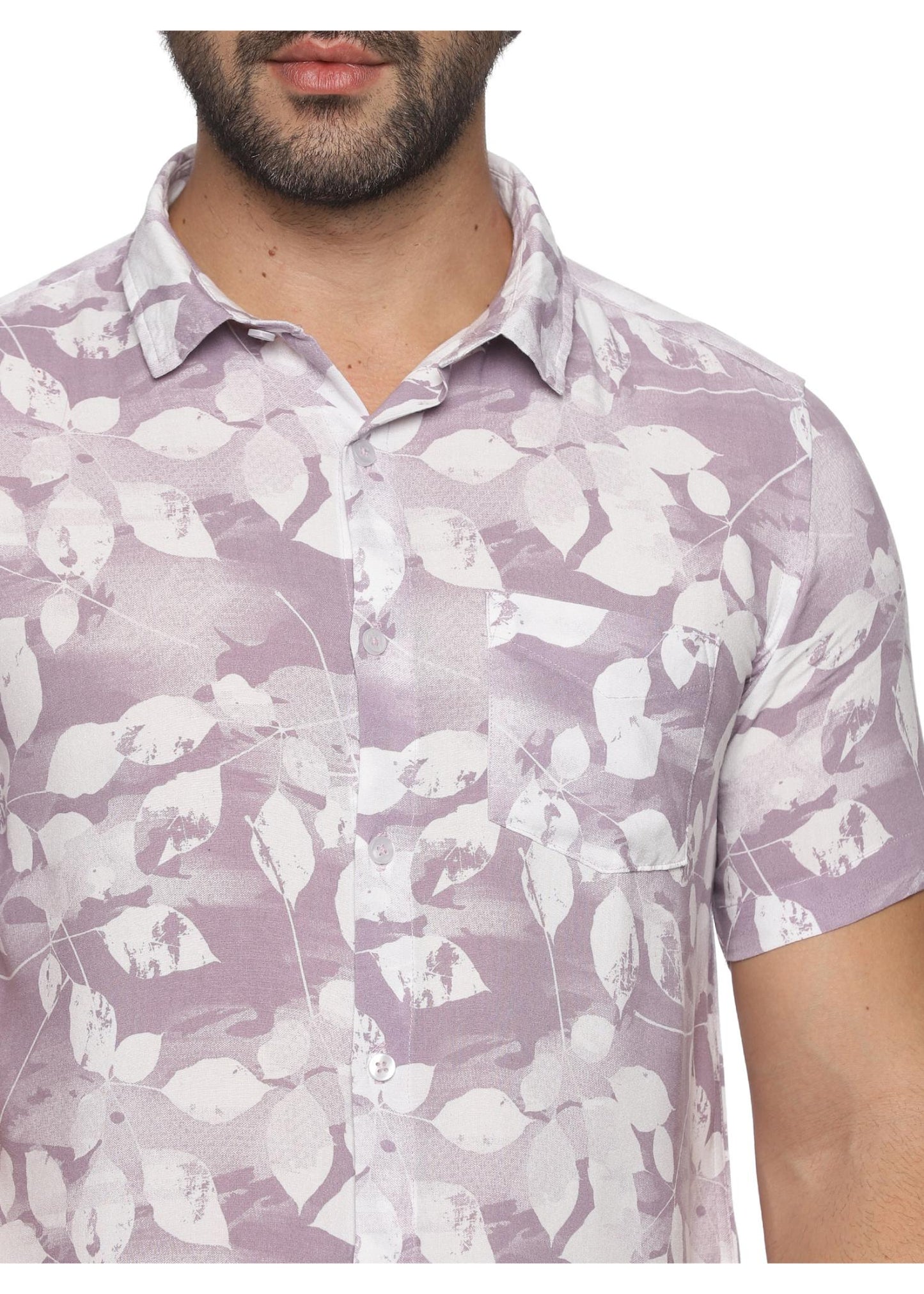 Purple Petal Mens Printed Shirt