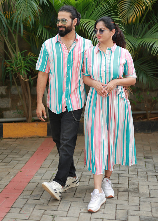 Dazzle Couple Matching  Shirt and Dress