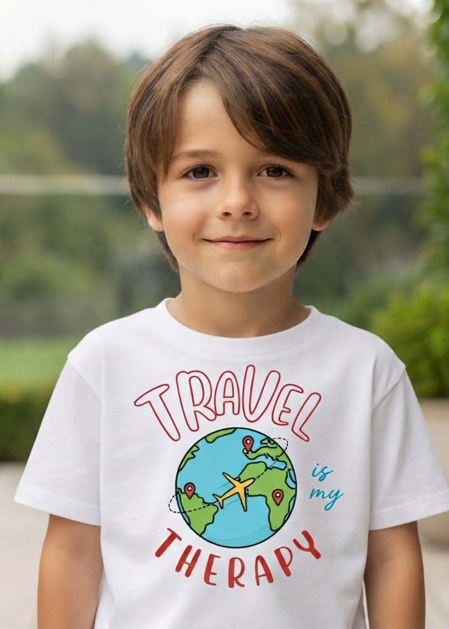 Travel Is My Therapy Boys Tshirt