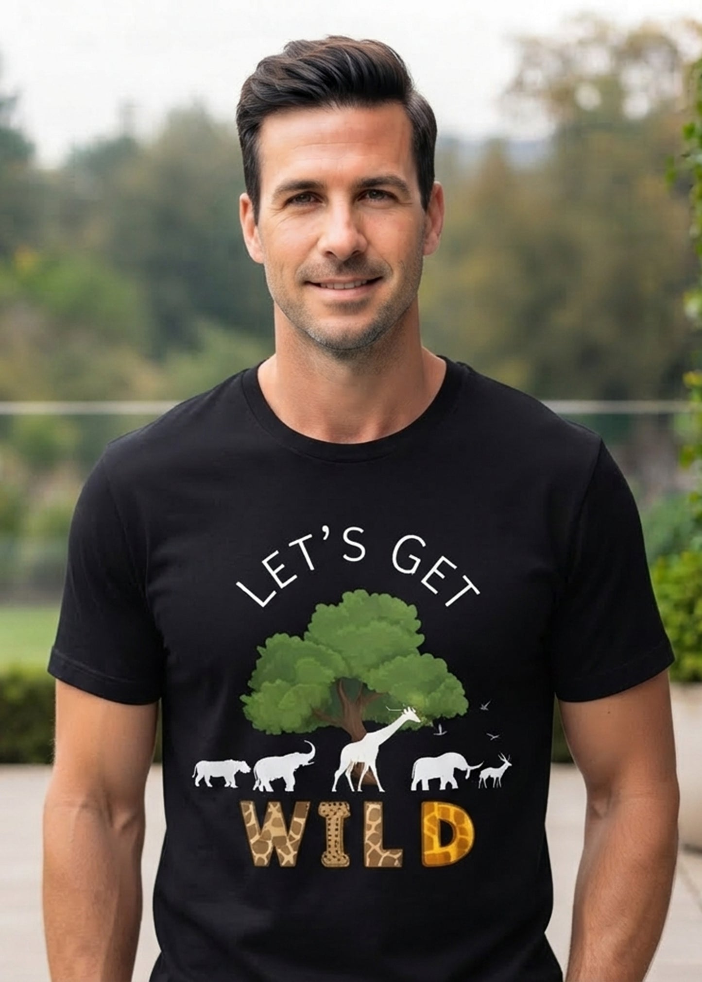 Black Lets Get Wild Men Tshirt