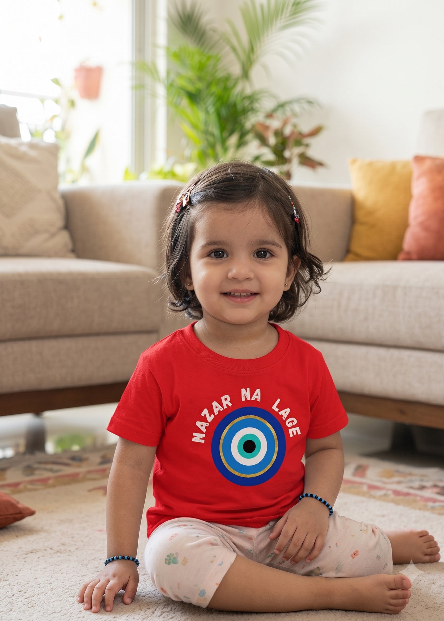 Nazar Na Lage Evil Eye Girls Tshirt