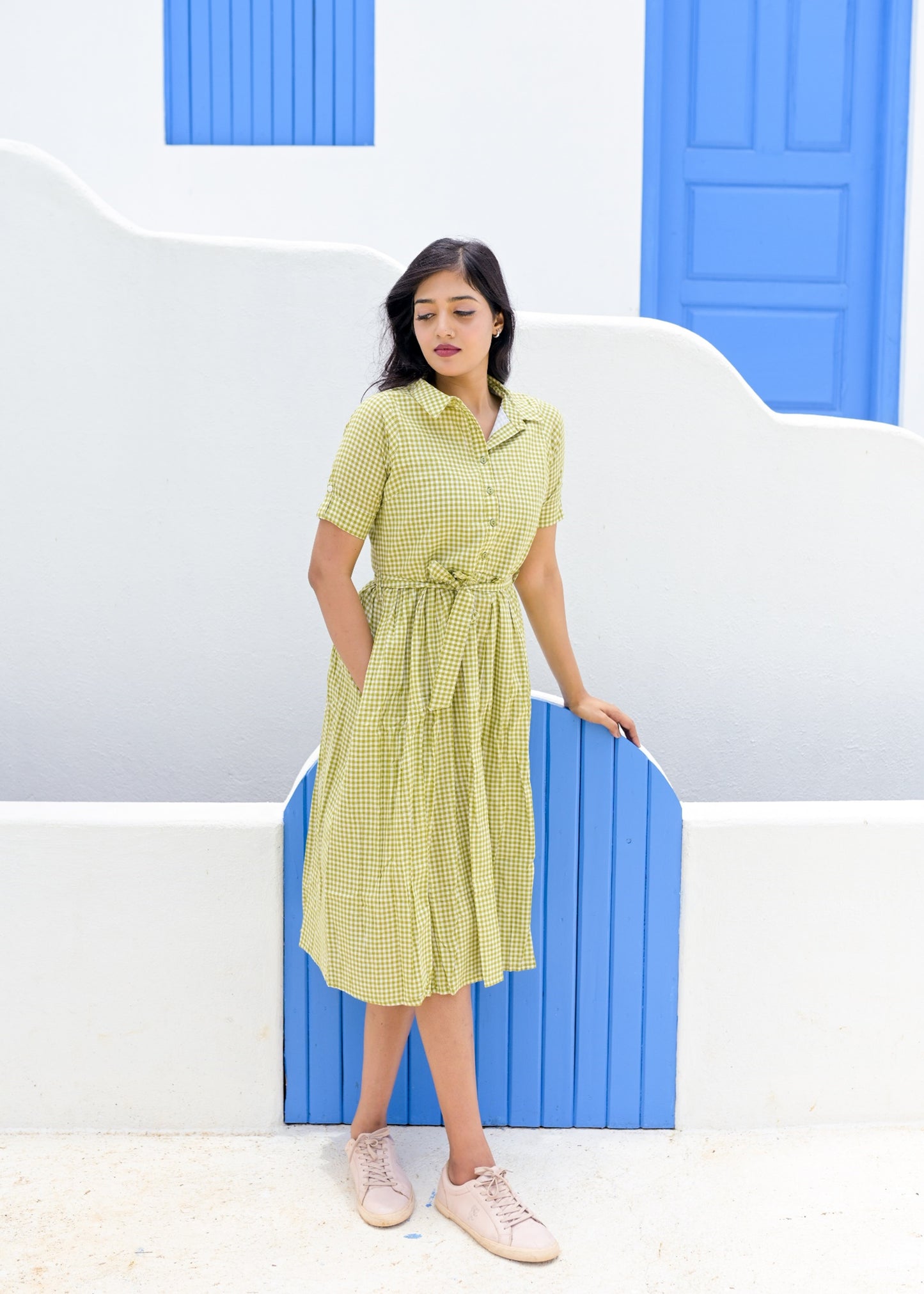 Green-Box Couple Matching Shirt and Dress - Tusok