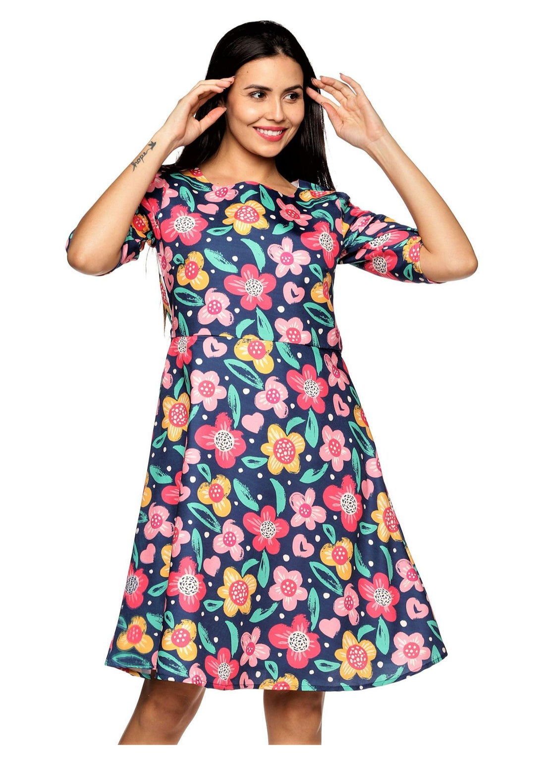 Tusok Women Floral Beach Tropical Dress
