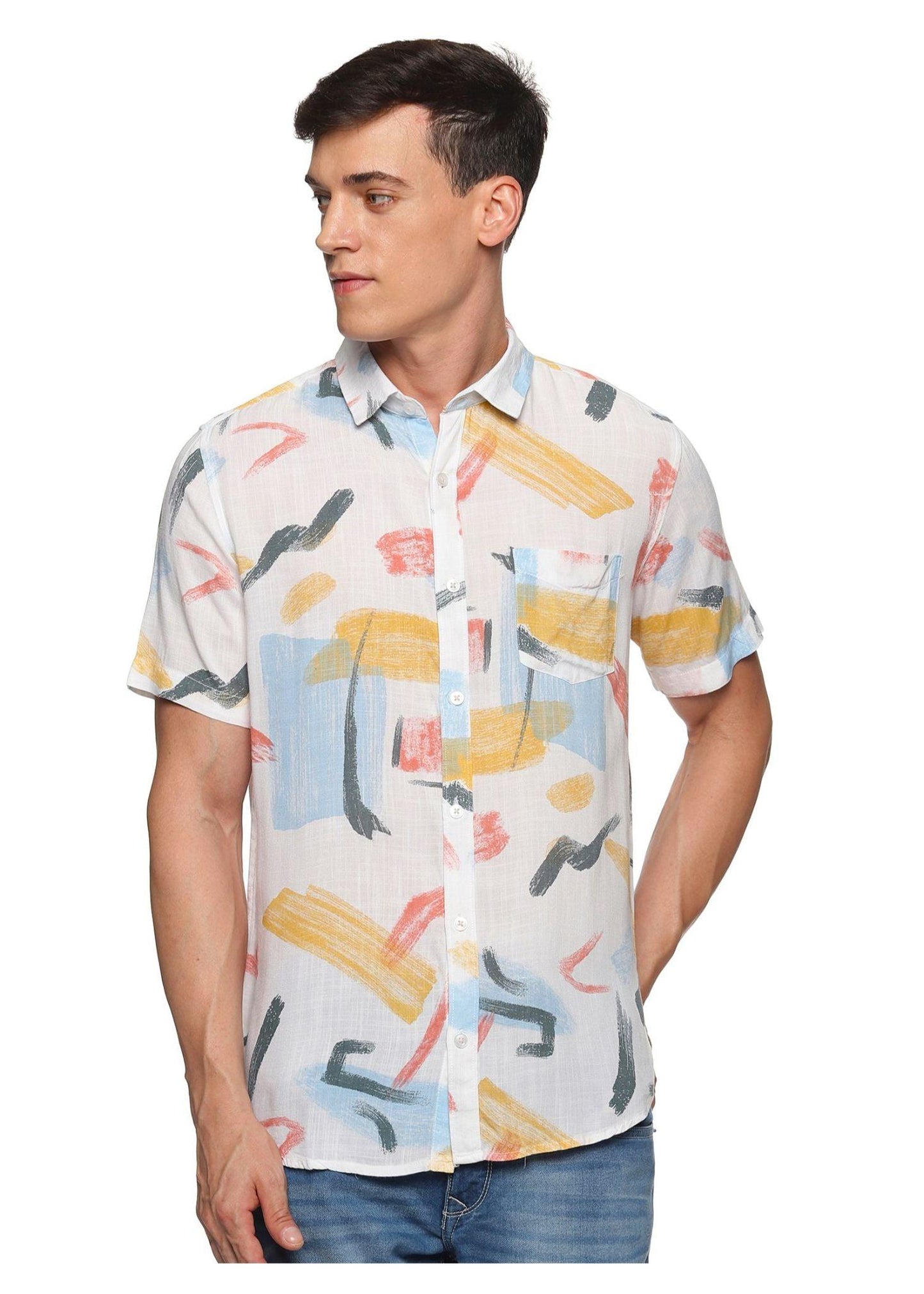 Yellow Random Printed Shirt - Tusok