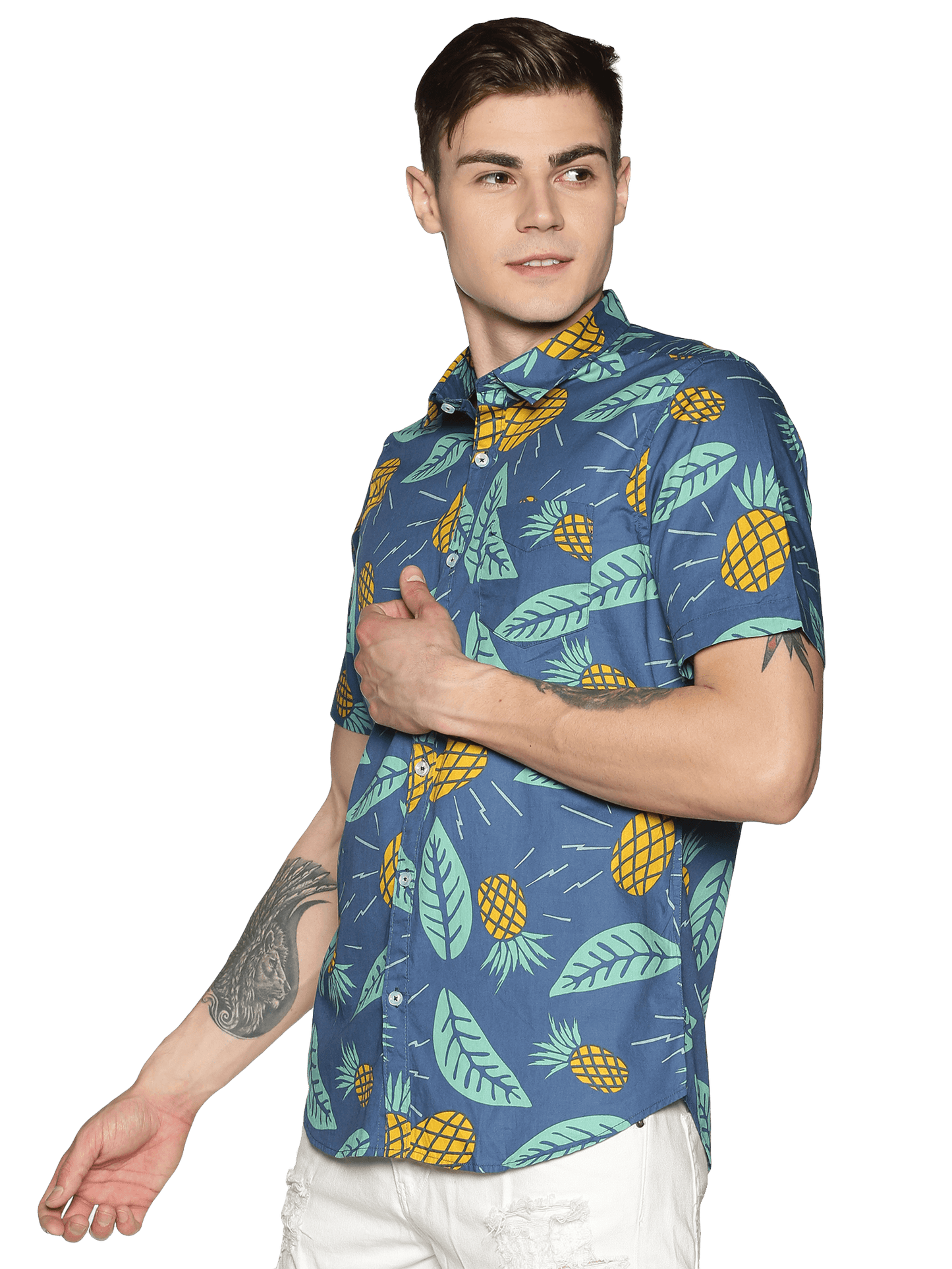 Blue Pineapple Printed Shirt - Tusok