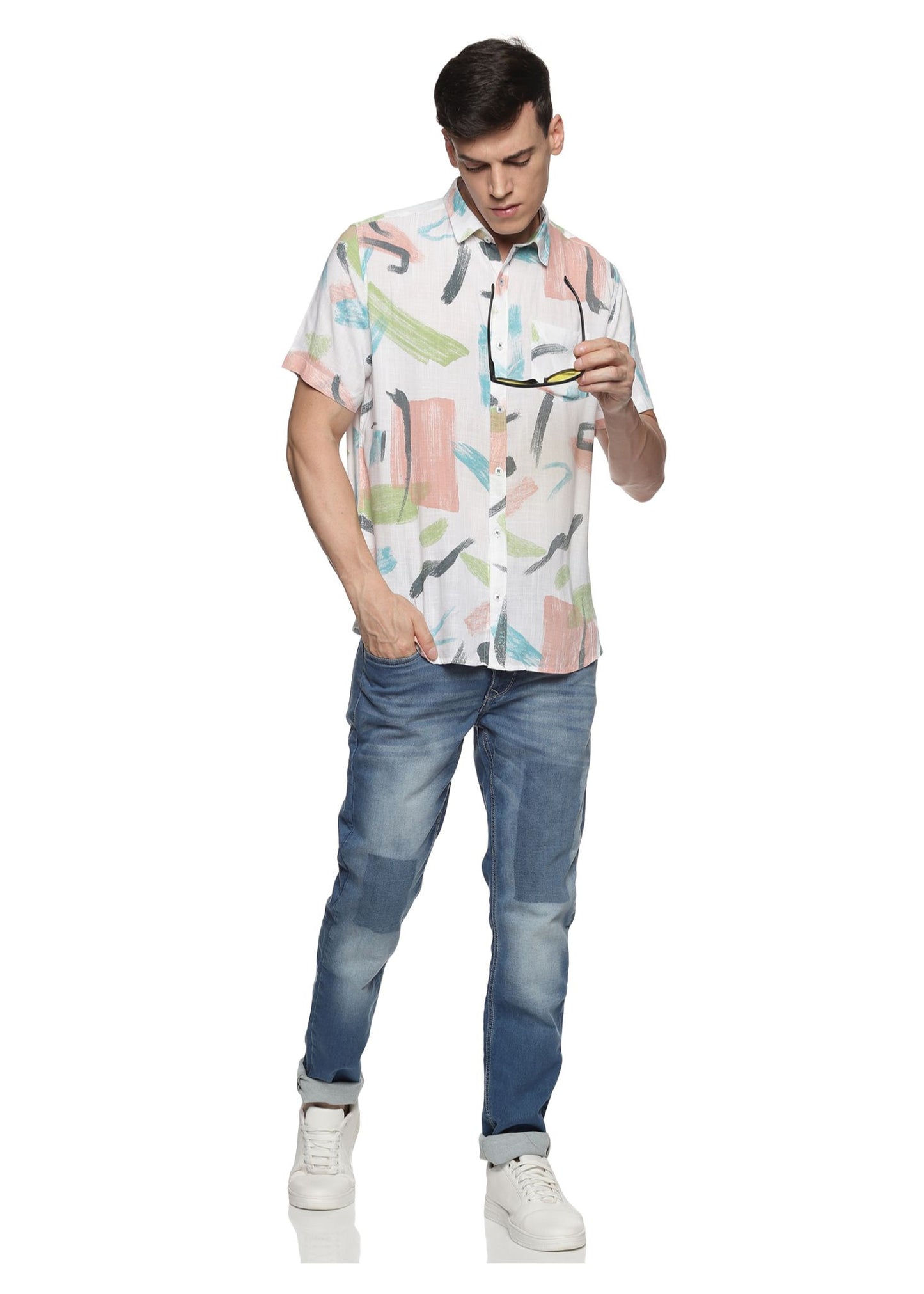 Green Random Printed Shirt - Tusok