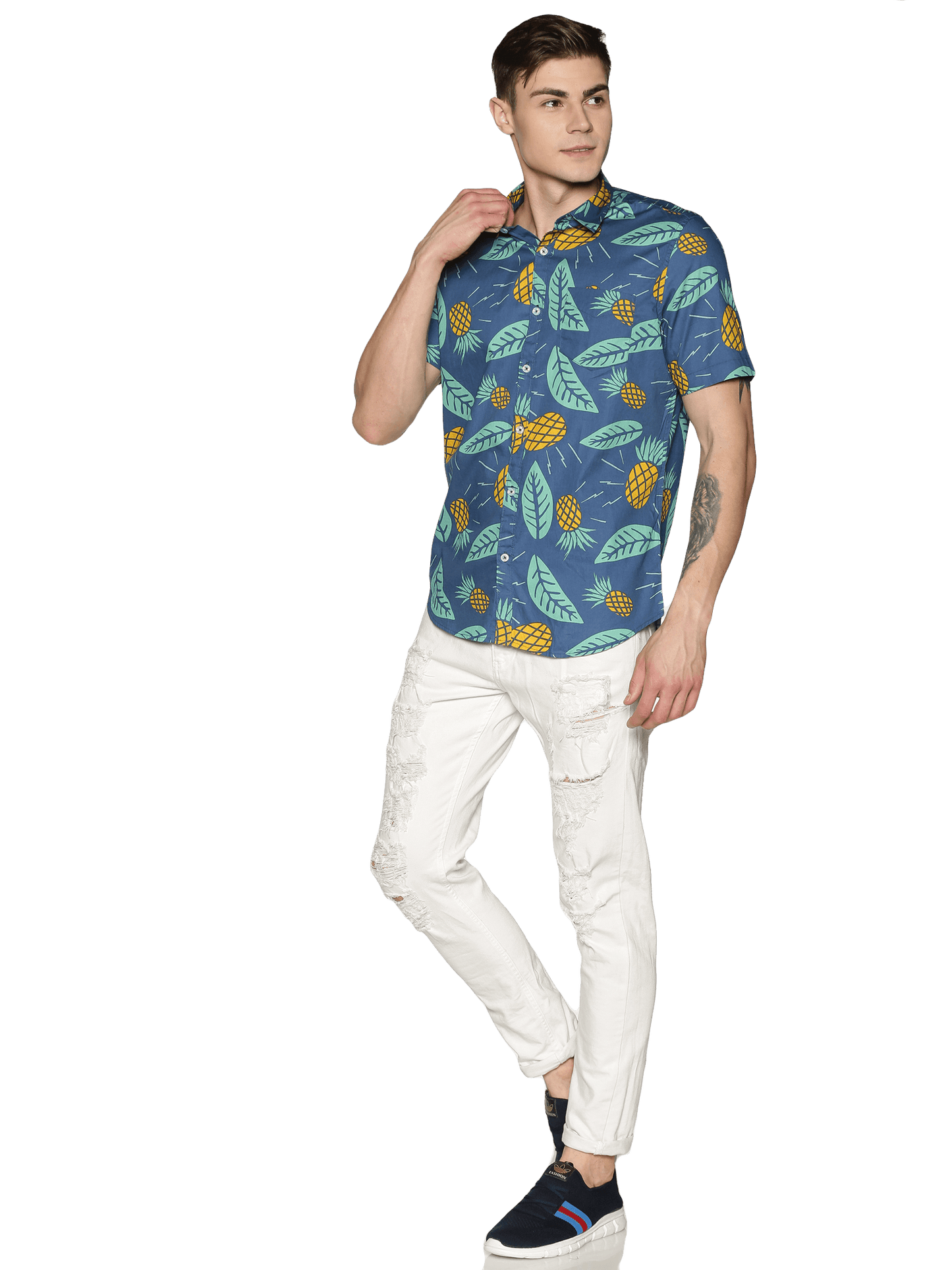 Blue Pineapple Printed Shirt - Tusok
