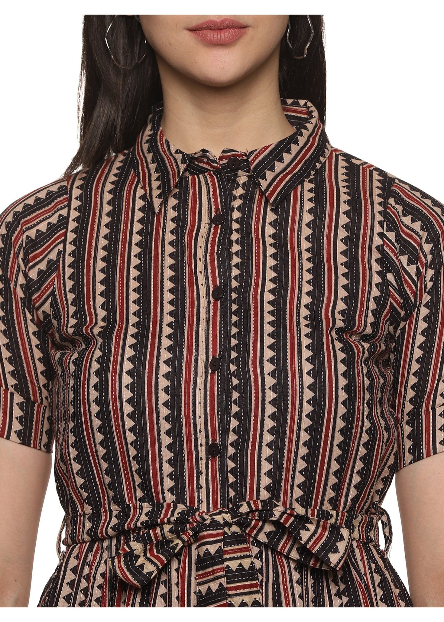 Raspberry Katha Style Women Dress - Tusok