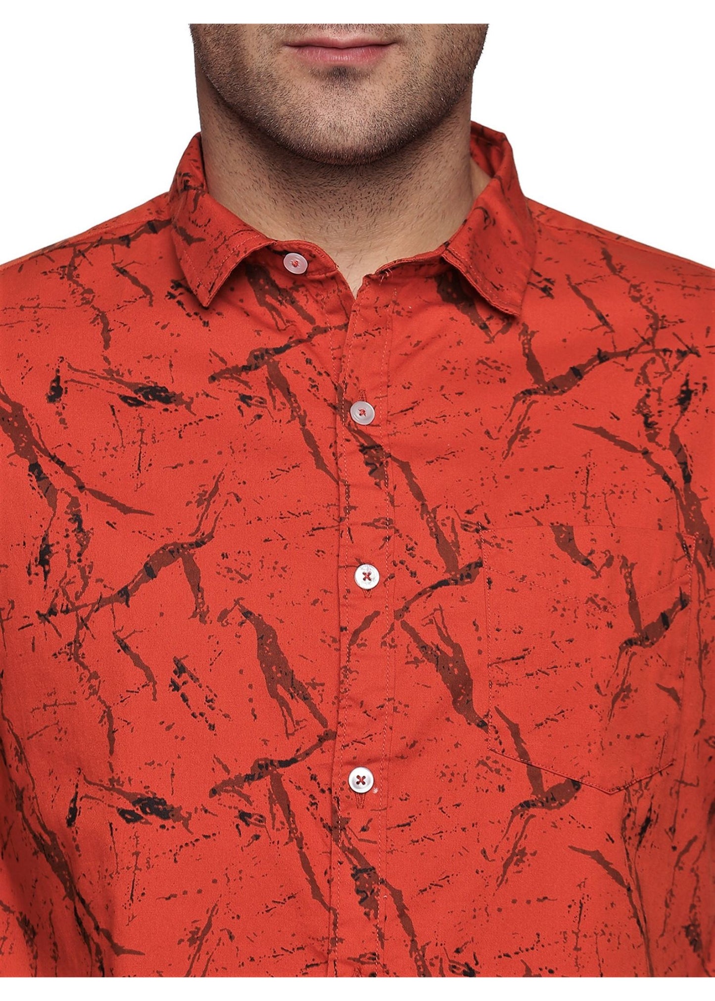 Orange Marbel Printed Shirt - Tusok