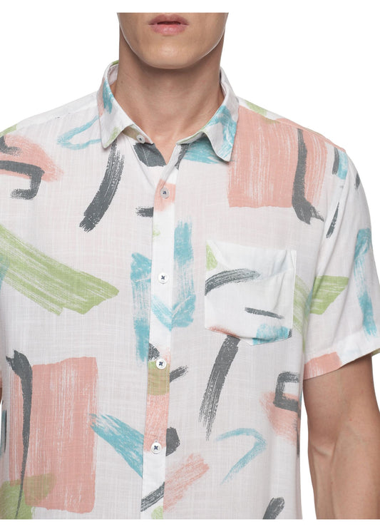Green Random Printed Shirt - Tusok