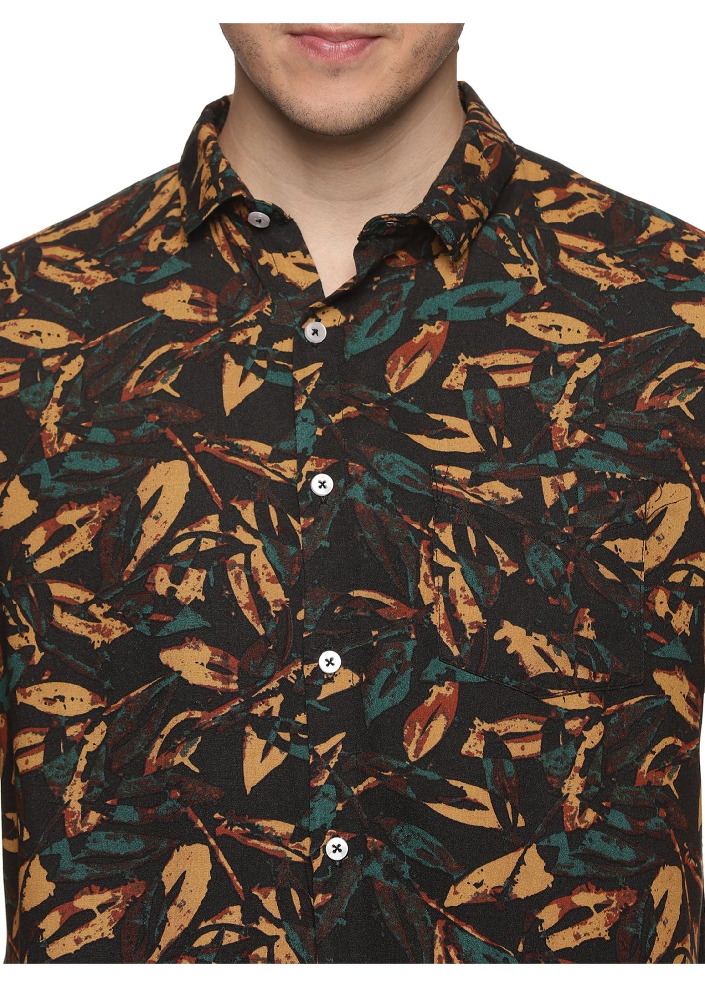 Cacao Brown Printed Shirt - Tusok