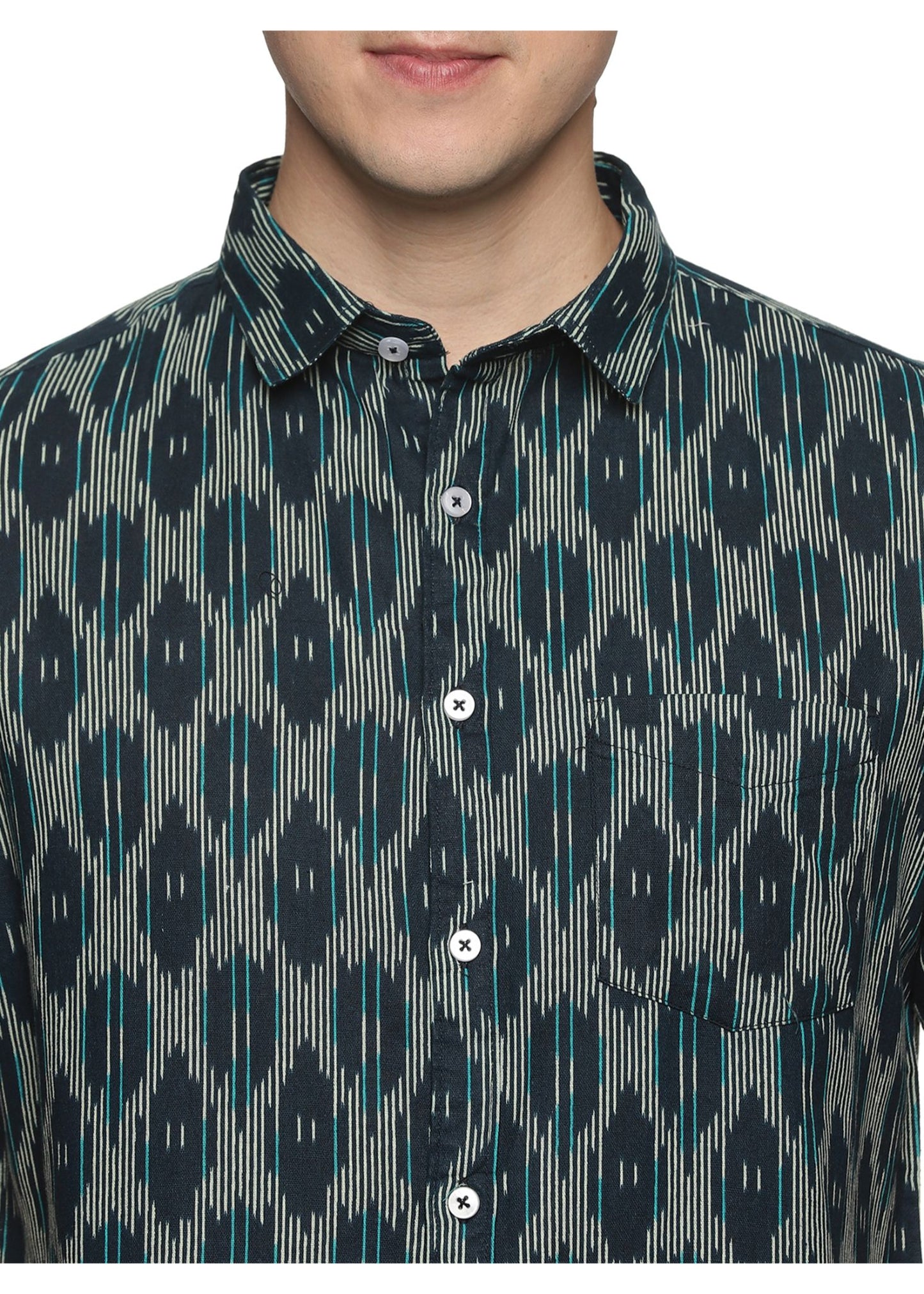 Blue Pixel Printed Shirt - Tusok