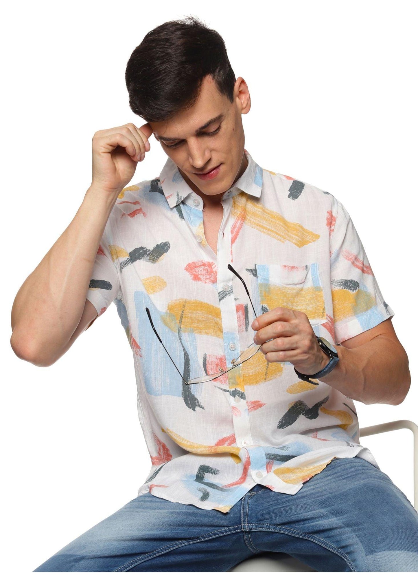 Yellow Random Printed Shirt - Tusok