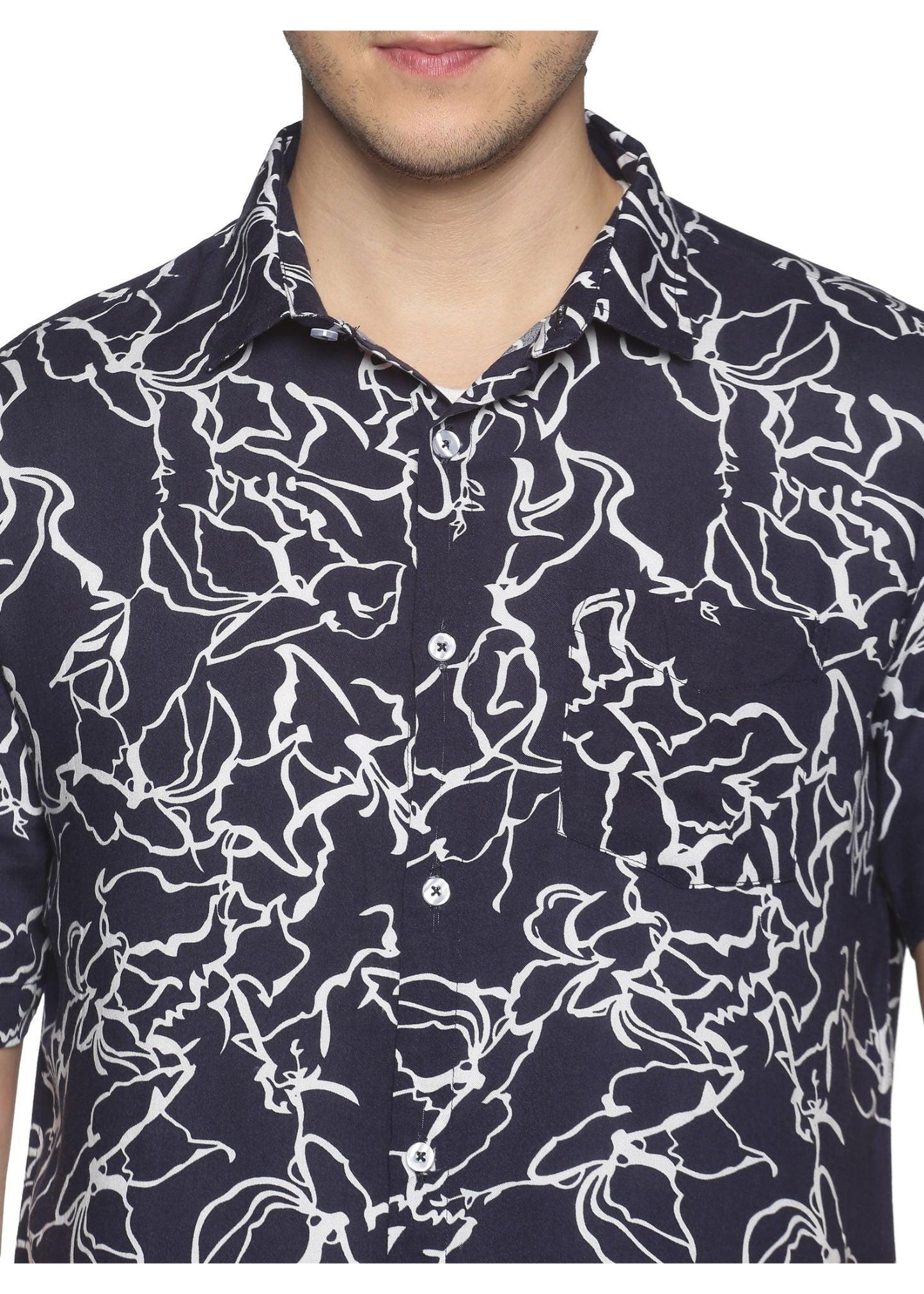 Blue Velvet Printed Shirt - Tusok