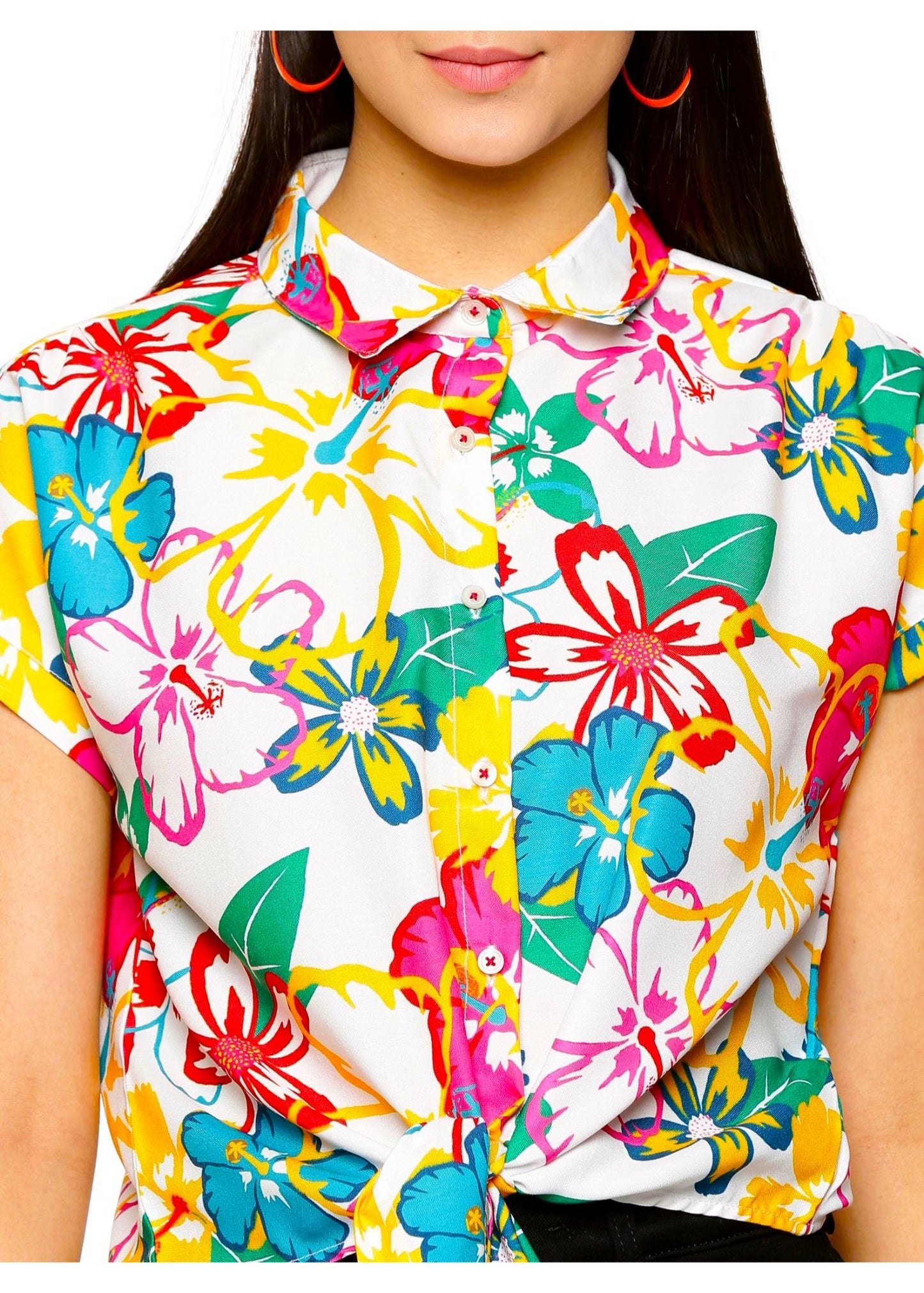 Tutti Frutti Front Knot Women Shirt - Tusok