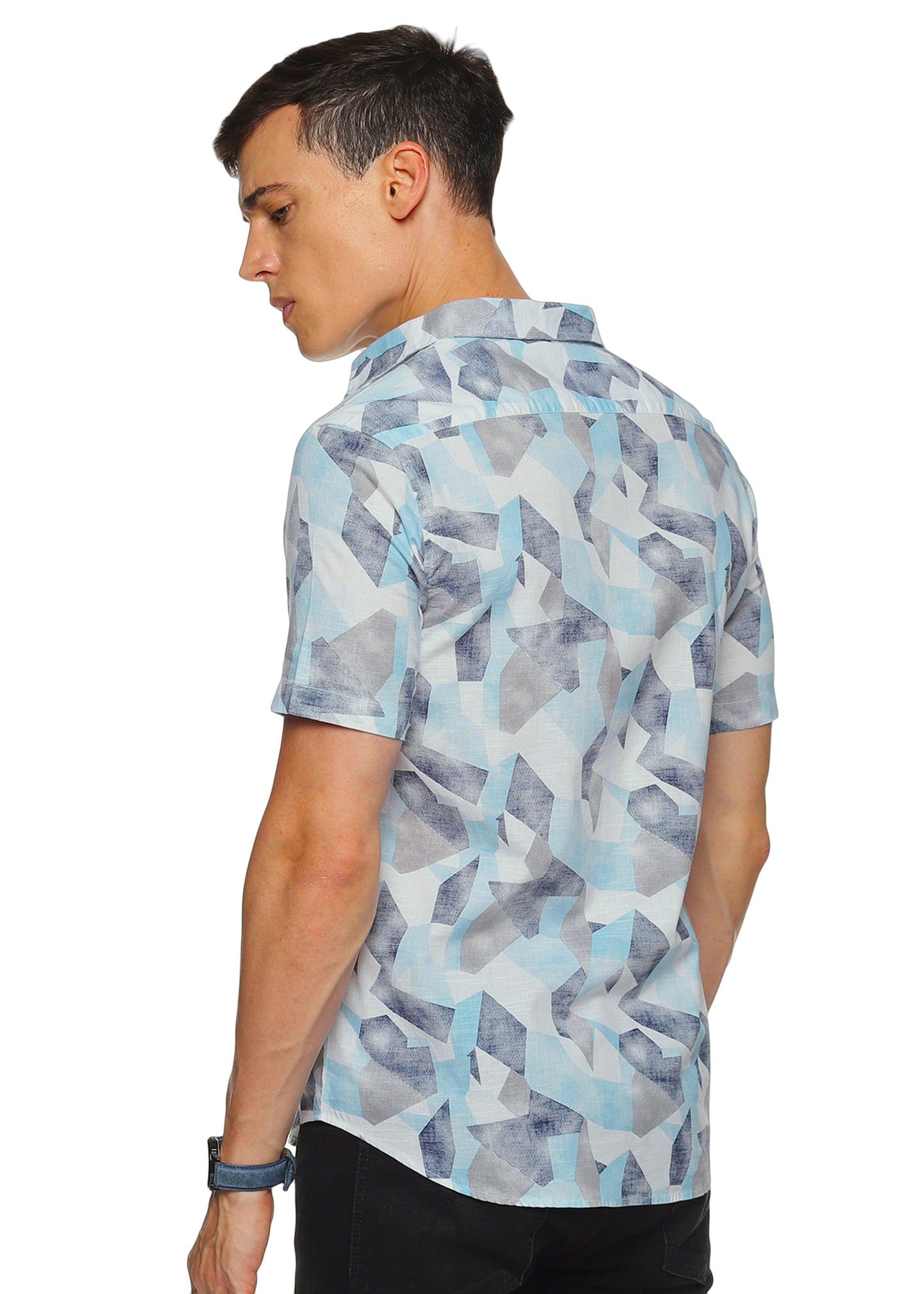 Blue Maze Printed Shirt - Tusok