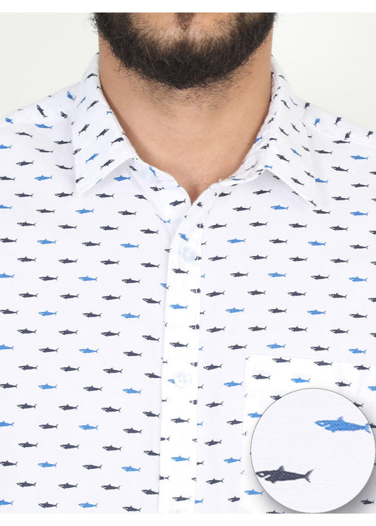 Tusok-white-fishVacation-Printed Shirtimage-Small Fish White (2)