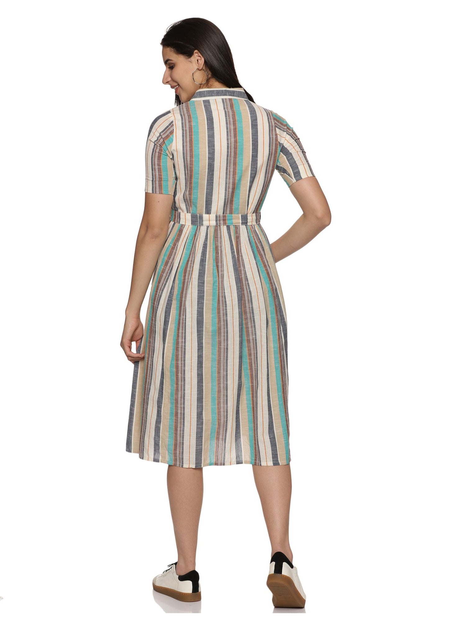 Wafer Cotton Couple Matching Shirt and Dress - Tusok