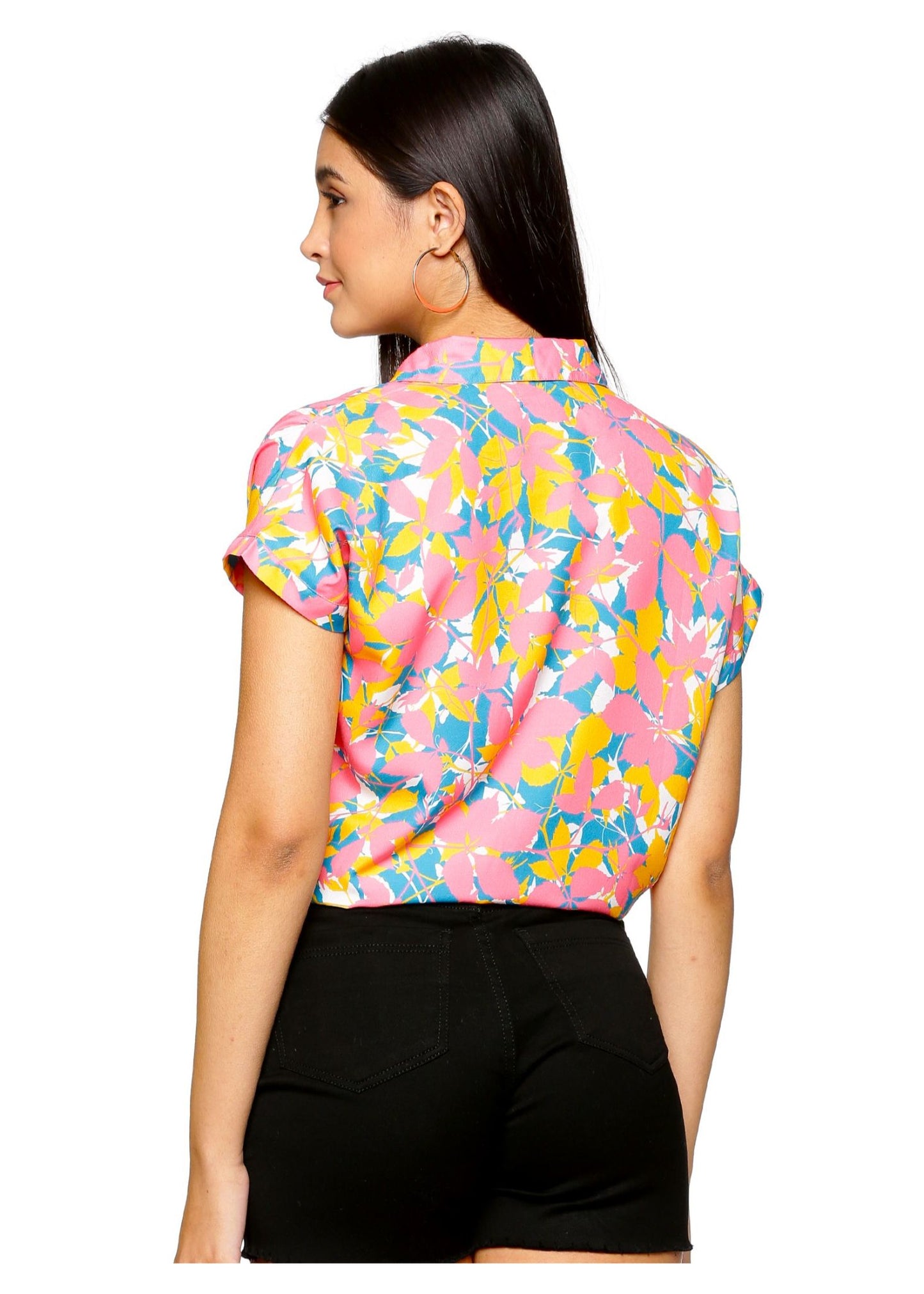Confetti Front Knot Women Shirt - Tusok