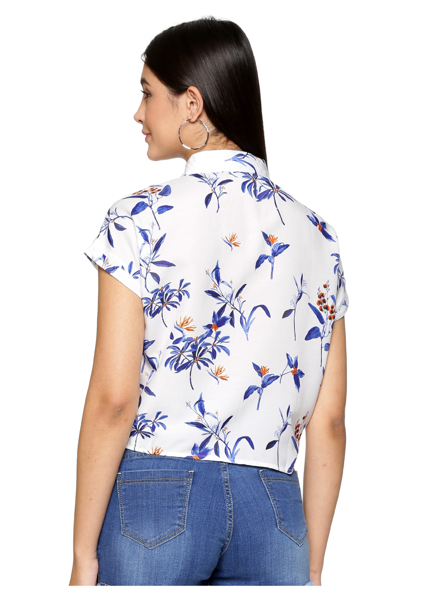 Ivory Front Knot Women Shirt - Tusok