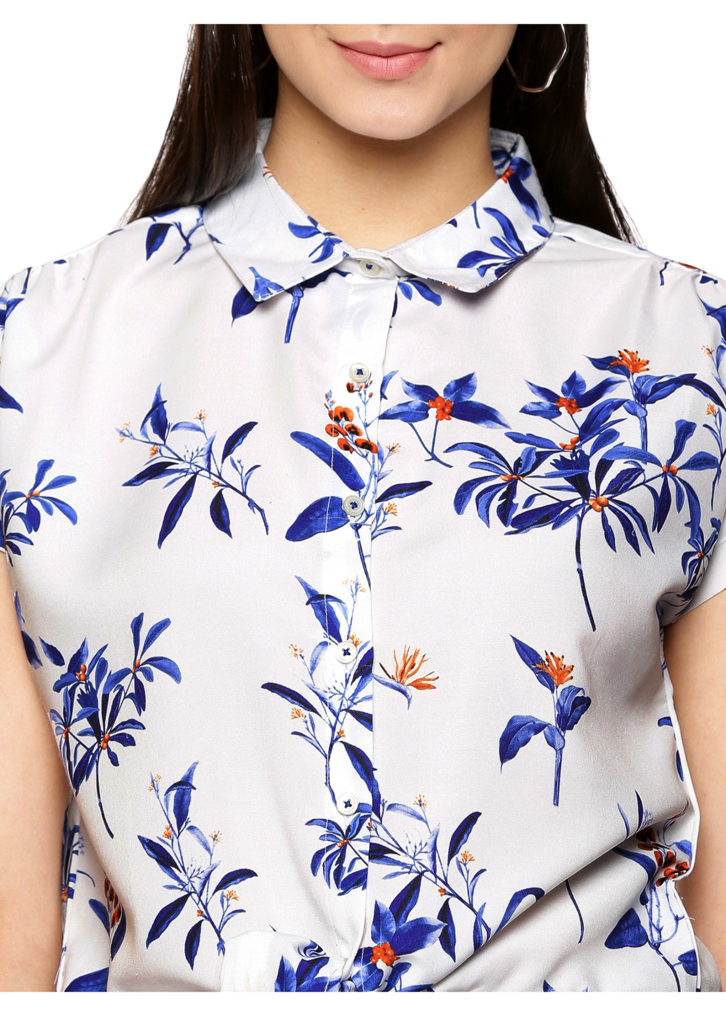 Ivory Front Knot Women Shirt - Tusok