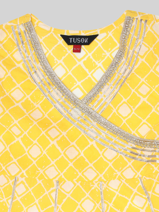 Jharokha Girls Ethnic Kurti-Sharara set