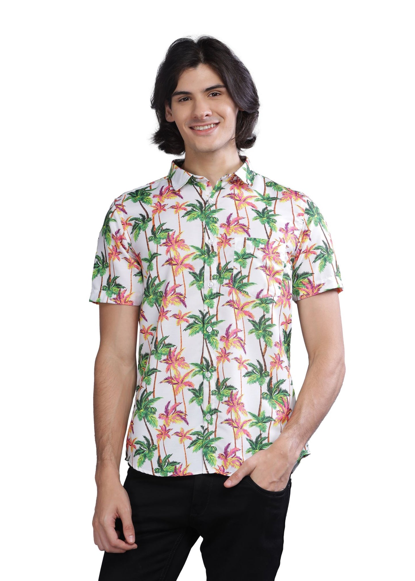 Neon Palm Printed Shirt