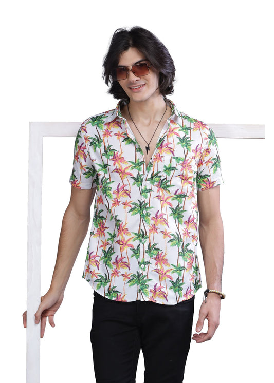 Neon Palm Printed Shirt - Tusok