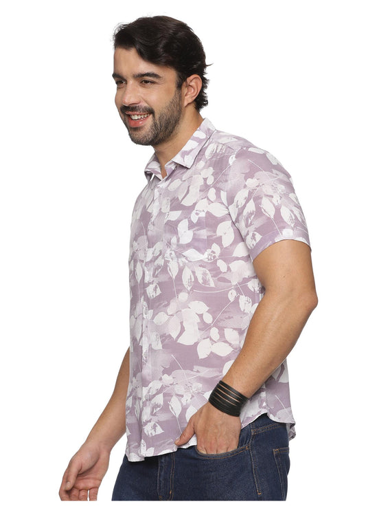 Purple Petal Mens Printed Shirt