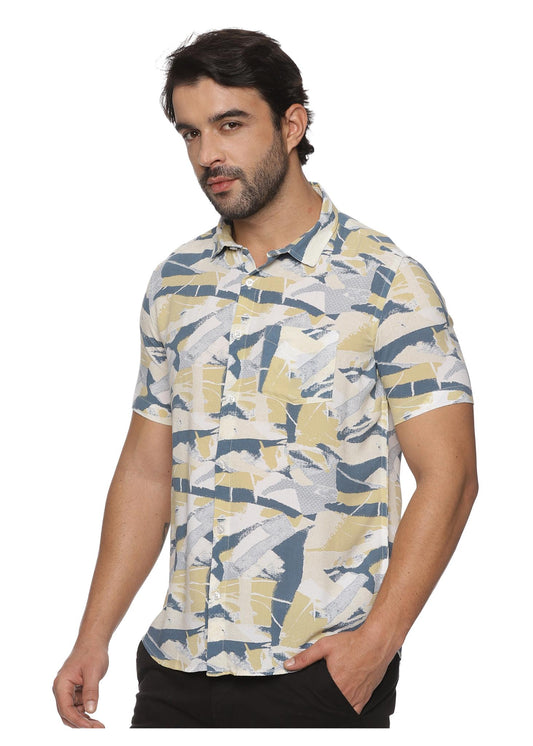 Yellow Thunder Mens Printed Shirt