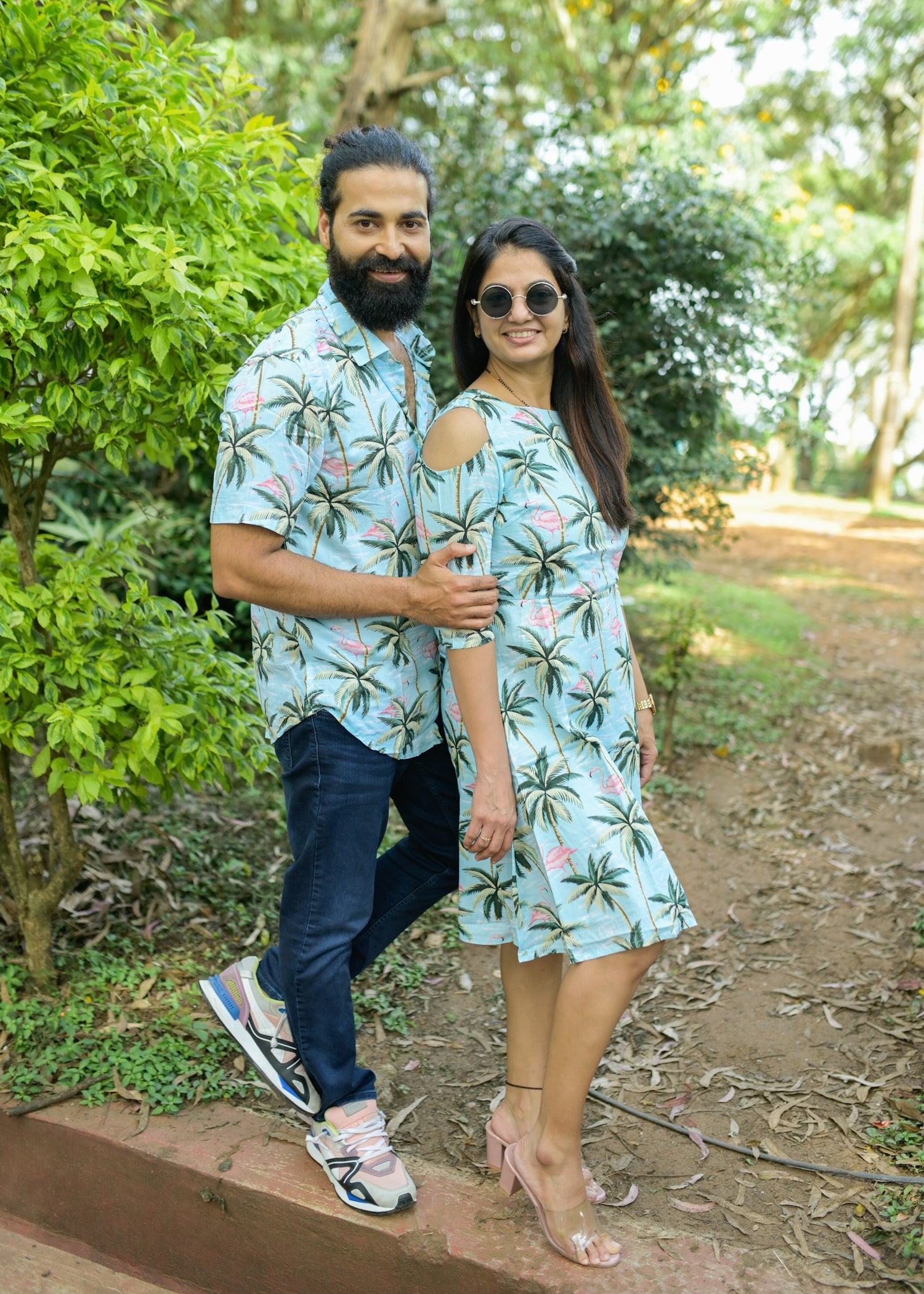 Rayon Couple Matching Combo Dress Rayon Couple Matching Combo Dress