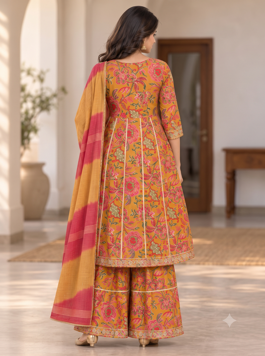 Gulshan Women Ethnic Kurti-Sharara set