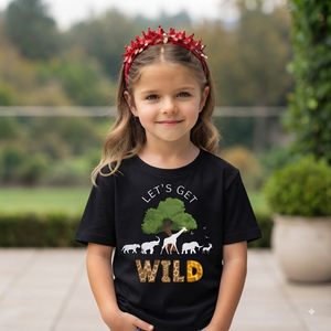 Black Lets Get Wild Girls Tshirt