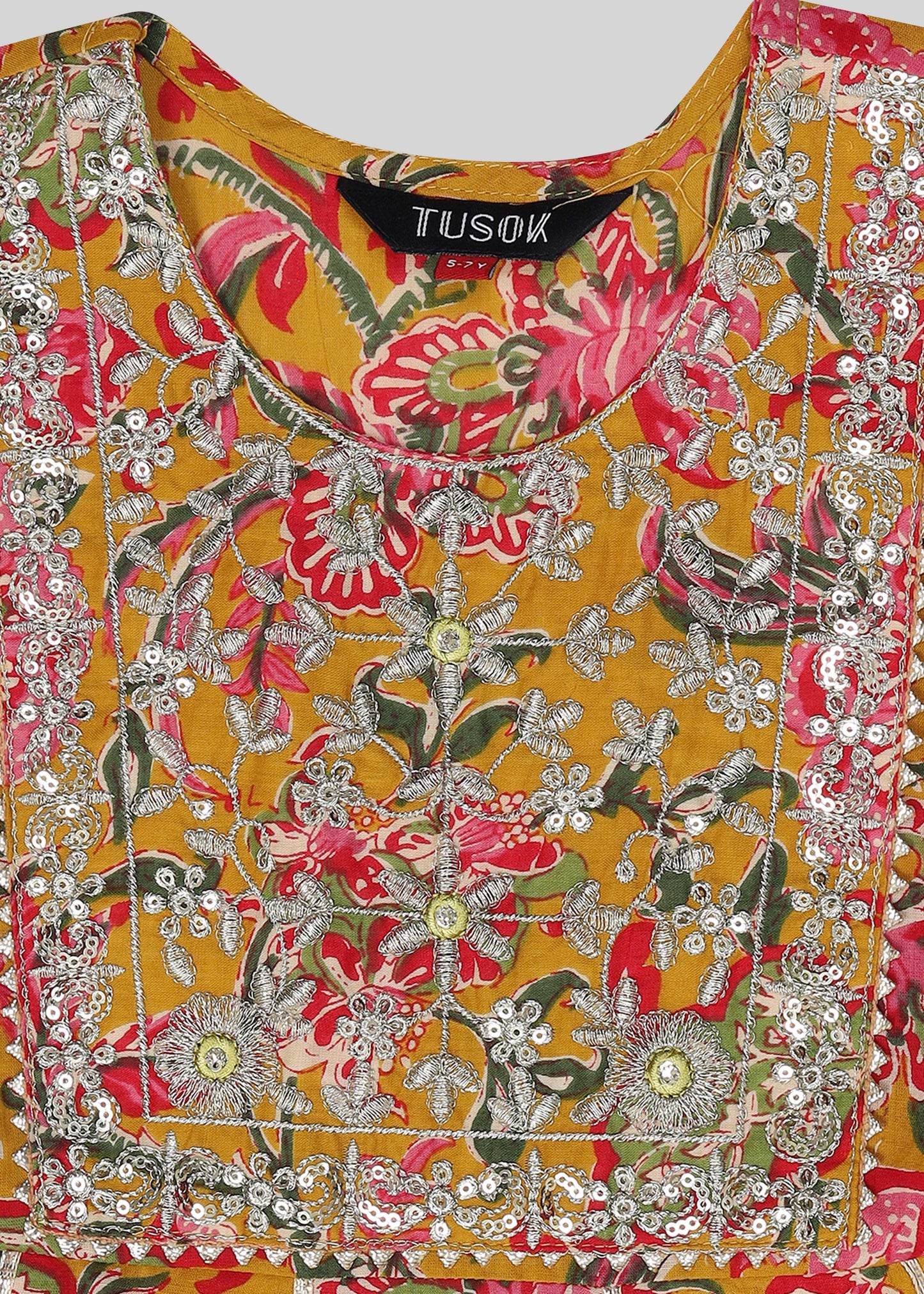 Gulshan Girls Ethnic Kurti-Sharara set