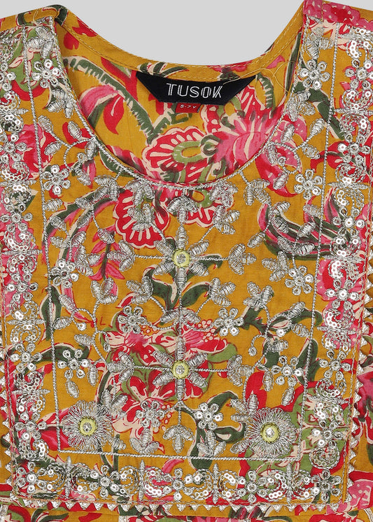 Gulshan Girls Ethnic Kurti-Sharara set