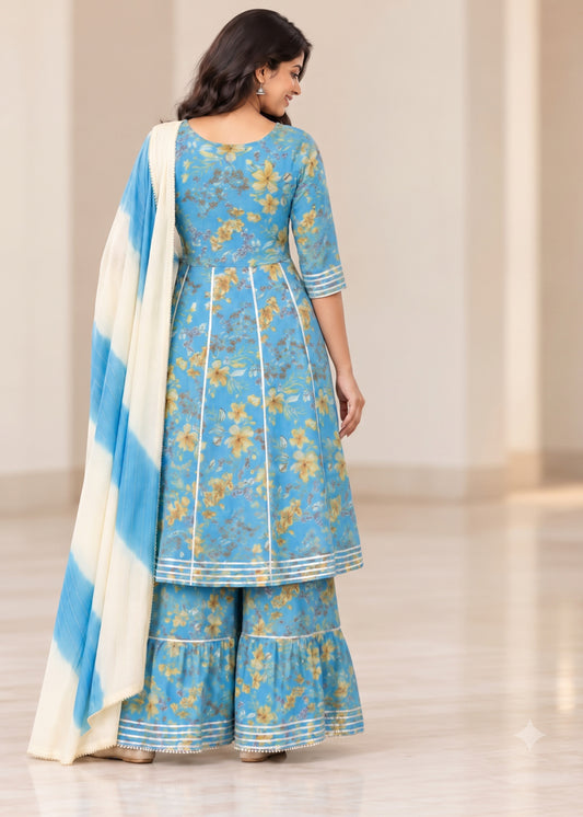 Turin Women Ethnic Kurti-Sharara set