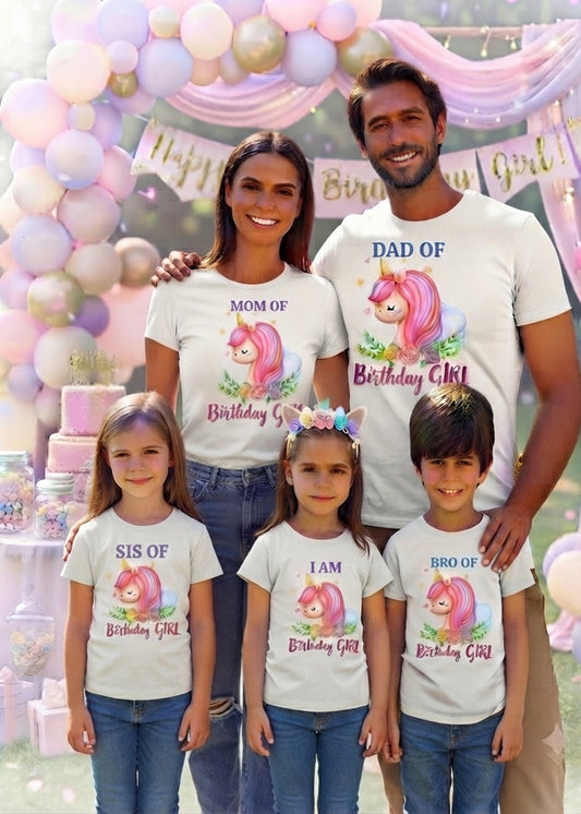 Unicorn Birthday Family Tshirt