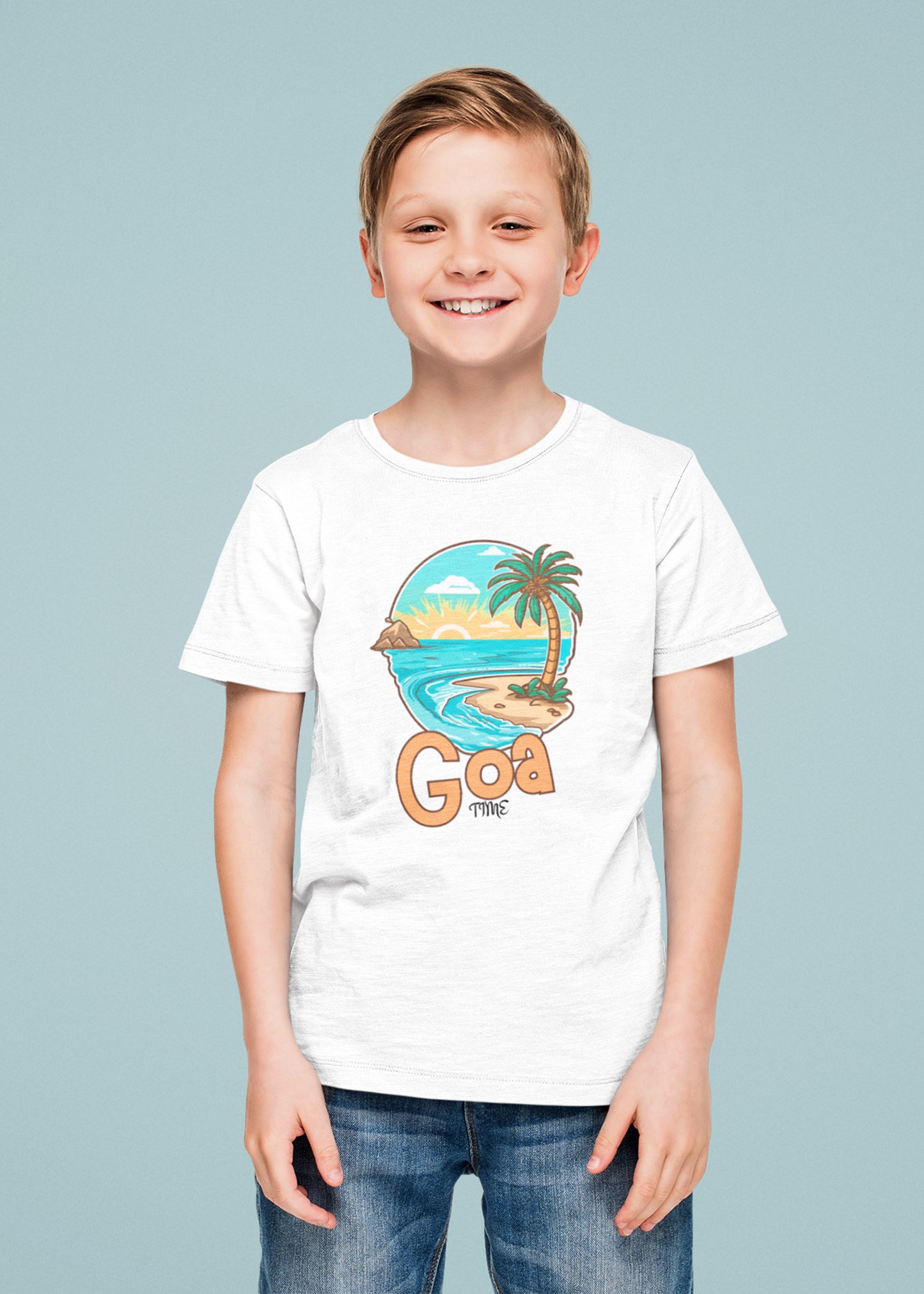 Goa Time White Boys Tshirt