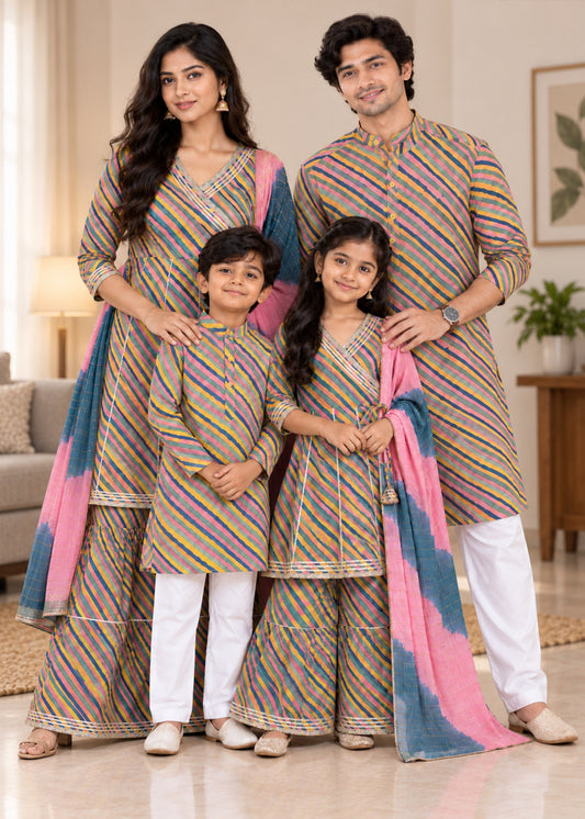 Rangbirangi Ethnic Family Matching Combo