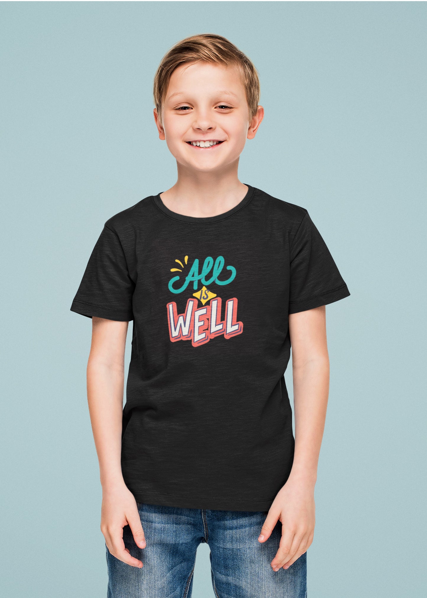 All is Well Black AIWEL Boys Tshirt