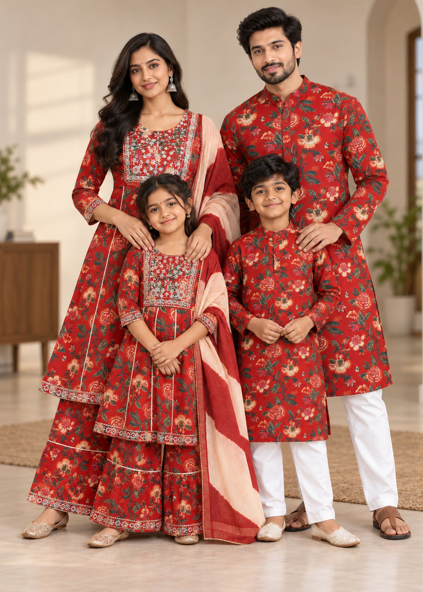 Phulwari Ethnic Family Matching Combo