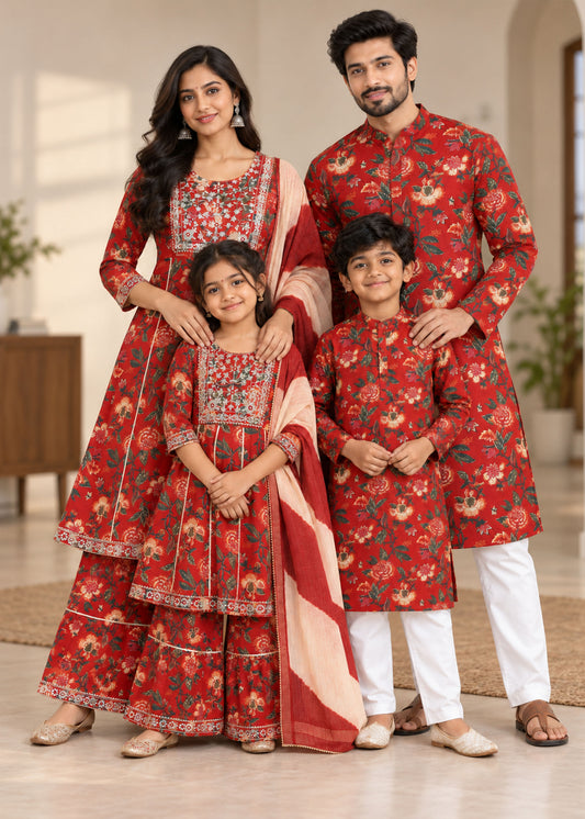 Phulwari Ethnic Family Matching Combo