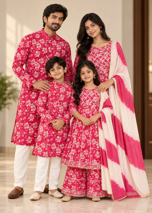 Vatika Ethnic Family Matching Combo