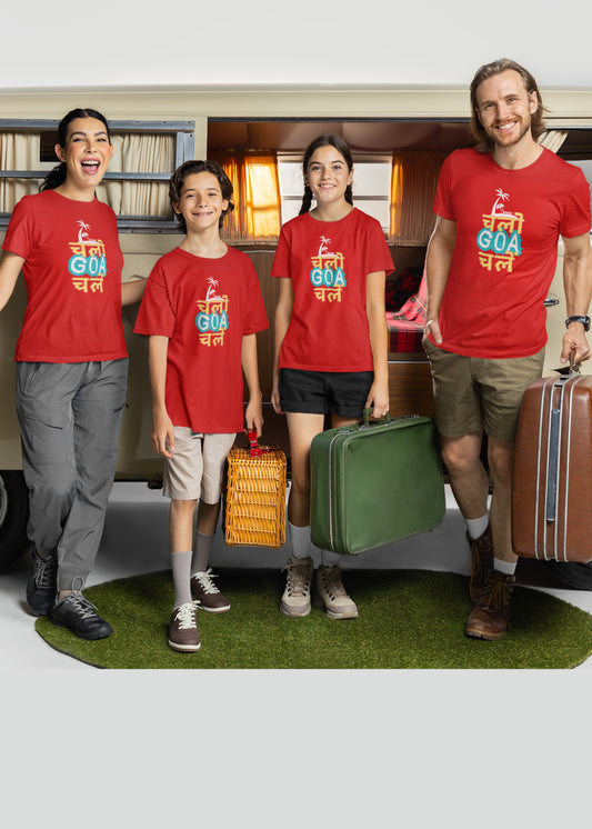 Chalo Goa Chale Red Family Tshirt