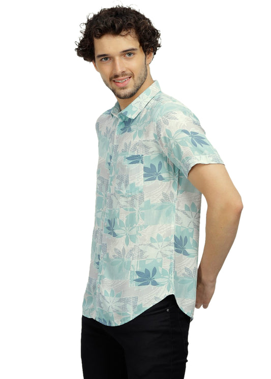 Teal Patch Printed Shirt - Tusok