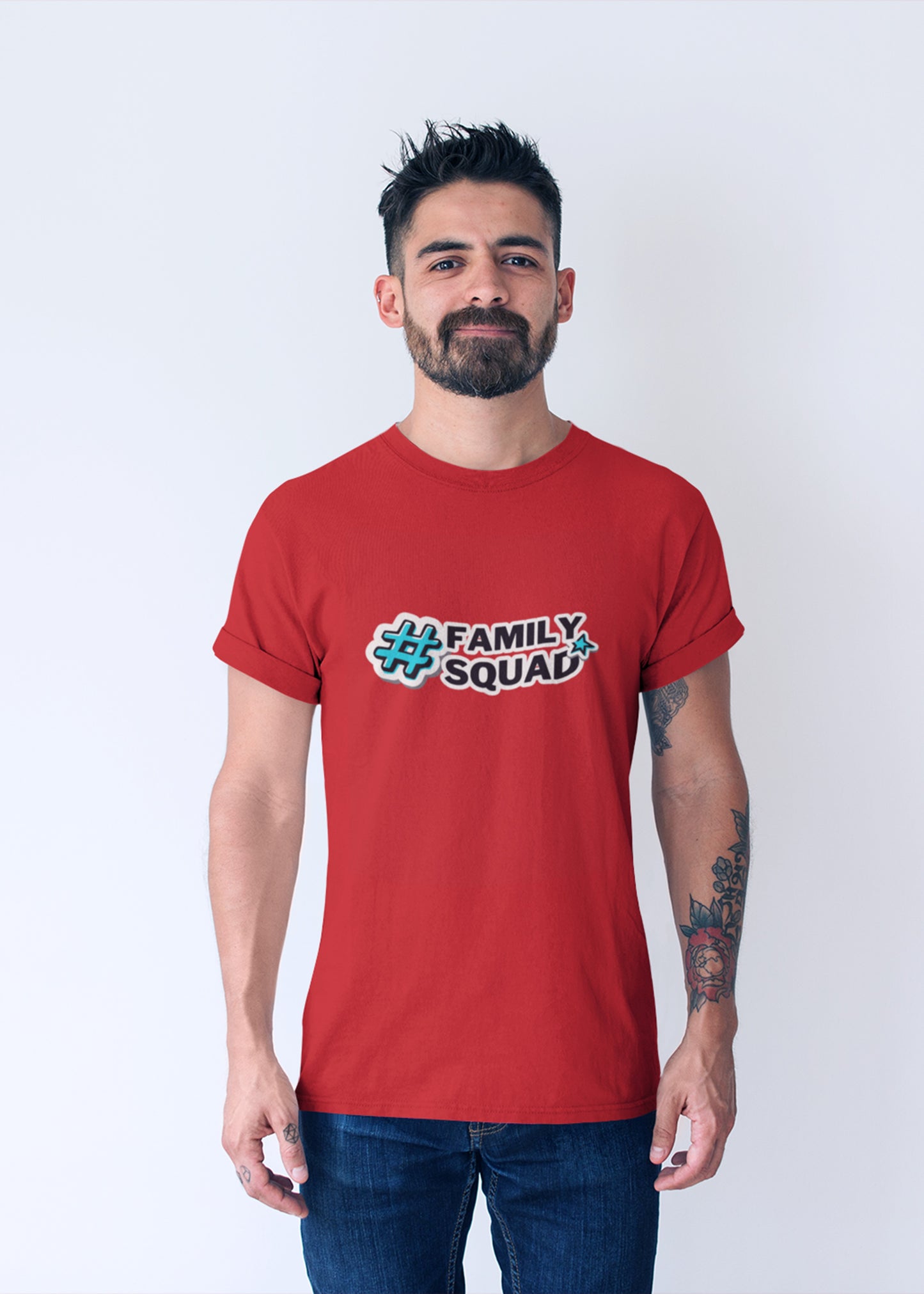 Family Squad Red Family Tshirt